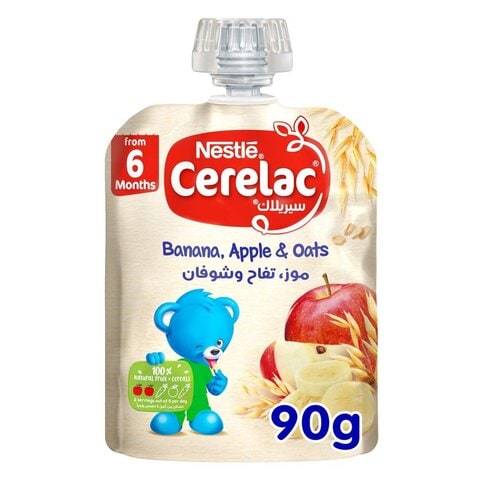 Nestle Cerelac Banana Apple And Oats Puree 90g