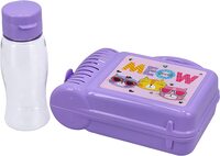Royalford Lunch Box With Water Bottle For Kids- RF10824 Plastic Lunch Box Perfect For Schools With Durable And Leak-Proof Construction 100% Food-Grade, Non-Toxic Compact And Portable Design Purple