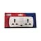 Sirocco 2-Way Multi Socket With Switch White