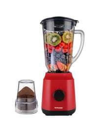 Sonashi 2-In-1 Jar And Mill Blender Countertop Juicer And Blender 550 W SB-154 Red