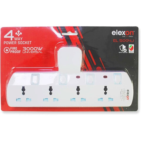 Elexon Power Socket 4 Way White