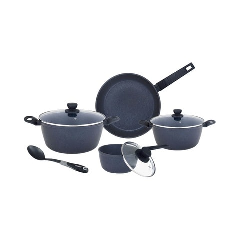 Winsor Forged Aluminium Cooking Set Black Pack of 8