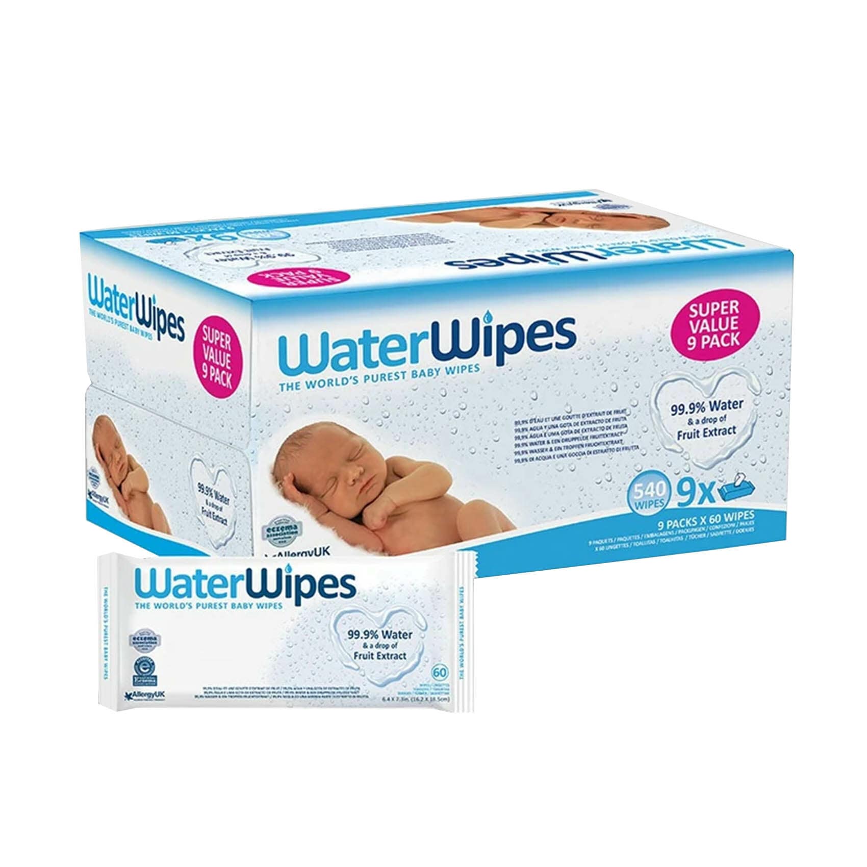 Buy Water Wipes Purest Baby Wipes 60 Pieces x9 Online Shop Baby