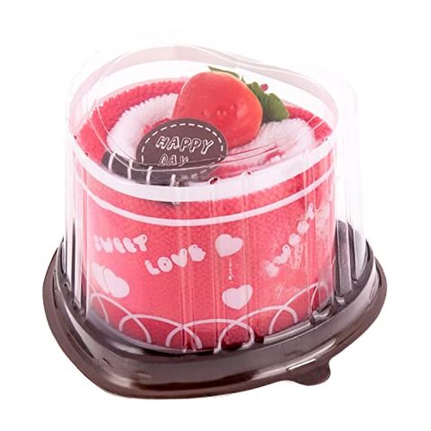 Generic Towel Cake Pack L(23Cm)Xw(23Cm)Xh(1Cm) Red And White