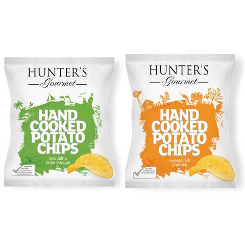 Buy Hunter Foods Hunters Gourmet Hand Cooked Potato Chips With Sea Salt And Cider Vinegar 125g With Hunters Gourmet Hand Cooked Potato Chips With Sweet Chilli Chutney 125g in UAE
