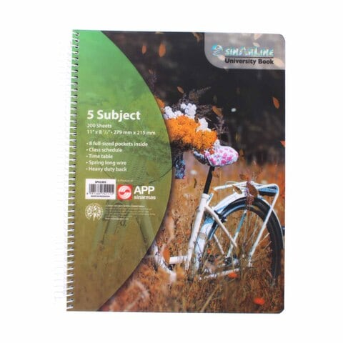 Sinarline 5 Subject Notebook 279&times;215mm 200 Sheets