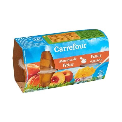 Carrefour Fruits In Peach Syrup And Grape Juice 70g Pack of 4