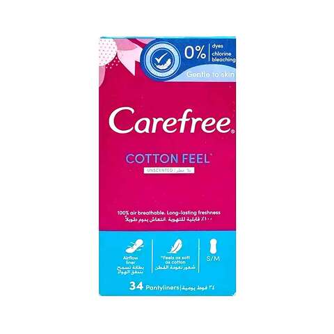 Carefree Cotton Unscented Pantyliners 34&#39;s