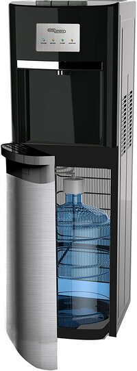 Super General Hot And Cold Bottom Loading Water Dispenser, Instant Hot Water, 3 Taps, Black/Silver, SGL2020BM (34x35x107cm, 1 Year Warranty)