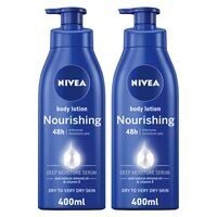 NIVEA Body Lotion Extra Dry Skin Nourishing Almond Oil and Vitamin E 400ml Pack of 2