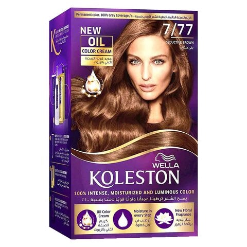 Wella Koleston Permanent Hair Colour Kit 142ml 7/77 Seductive Brown