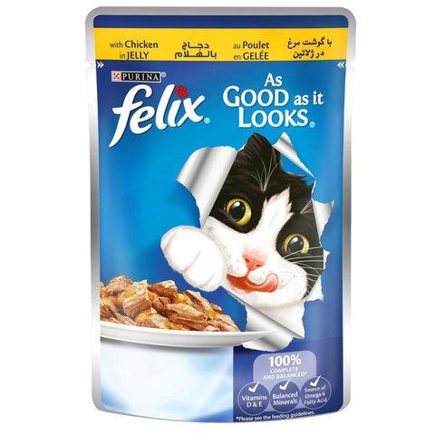 Purina Felix As Good As It Looks Chicken In Jelly Wet Cat Food Pouch 100g