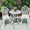 Yulan Outdoor Patio Bistro Set with Leaf Design - 3 Piece Outdoor Rust-Resistant Cast Aluminum Table and Chairs - Patio Furniture Sets for Balcony Backyard Garden 0274