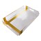 AlHoora 43x26xH5cm Acrylic Serving Tray With Handle with gold Design