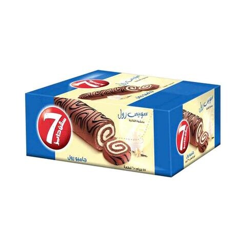 7 Days Swiss Roll Jumbo Vanilla 55g Pack of 6