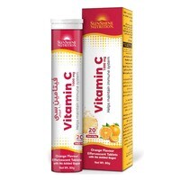 Sunshine Nutrition Vitamin C 1000mg Orange Flavoured Effervescent 20 Tablets Pack of 2
