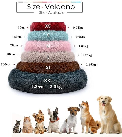 Plush round hot sale dog bed