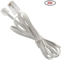 Telephone RJ11 6P4C to RJ45 8P8C,RJ45 to RJ11,Network to Telephone, Connector Plug Cable Handmade (2M)