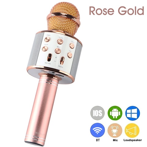 Microphone Sans Fil Bluetooth WS 858 Micro Karaoké Portable Lecteur USB KTV  Haut Parleur Bluetooth Enregistrer Des Microphones De Musique WS858 Du 8,43  €