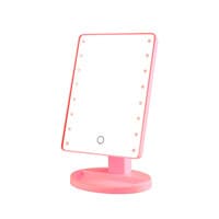 Lavish LED Makeup Mirror Touch Screen With 16 LED Lights Bright Adjustable Operated Stand [1-Unit, Pink]