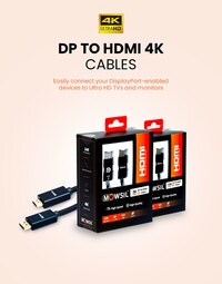 Mowsil DP TO HDMI 4K Cable 3 Mtr