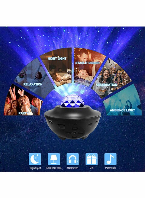 Generic Starry Projector Light Led Night Lamp With Remote Control Multicolour 16.50 X 3.50 X 16.50Cm