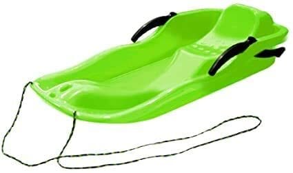 Outdoor Sports Plastic Skiing Boards Sled Luge Snow Grass Sand Board Ski Pad Snowboard With Rope For Double People(Green)