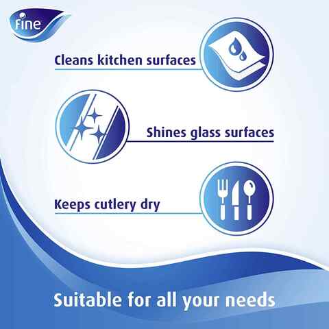 Fine Do It All 2 Ply Multi-Use Hand Towel White 21x21cm