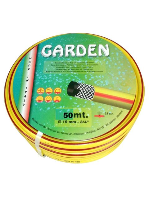 Garden Reinforce Flexible Hose Pipe Yellow 0.75inch