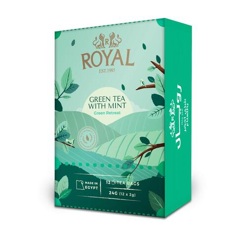 Royal Green Tea with Mint - 12 Tea Bags