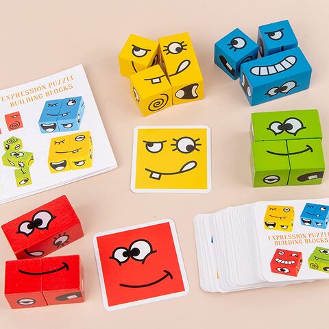  IGATU Face Change Cube Game Expression Matching Puzzle Board  Game Interactive Family Game Present for Kids : Toys & Games