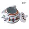AlHoora 2Ltr Enamel Stainless Steel White kettle Household teapot Handle Ancient  With Colorful Design with Box