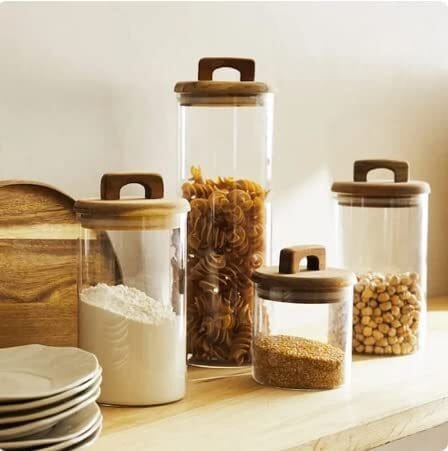 Glass stacking hot sale jars