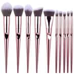 اشتري 10 pieces of make-up brush set conical finger print handle brush eye brush في الامارات