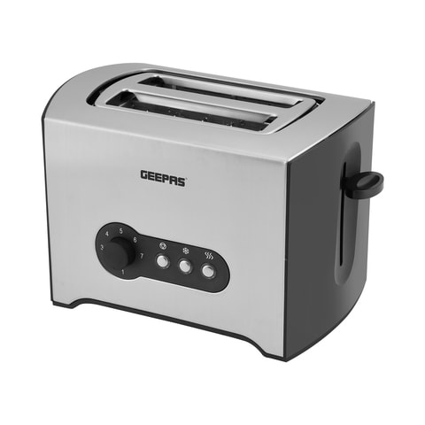 Geepas 900W 2 Slice Toaster - Stainless Steel Bread Toaster With High Lift Function - Reheat/Cancel/Defrost Function &amp; Removable Crumb Tray - Lift &amp; Lock Function, Wide 2 Slots