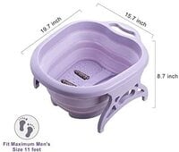 Aiwanto Foot Soaking Tub with Massage Rolling Balls Portable Collapsible Feet Relax Spa Large Heightening Foot Bath Basin Folding Barrel for Pedicure, Detox, and Massage (Purple)