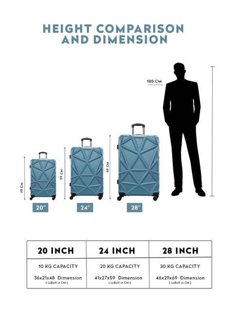 24 in store luggage size