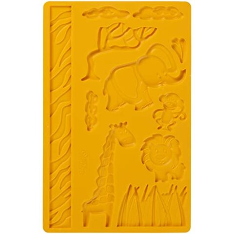 Generic Jungle Animals Fondant &amp; Gum Paste Mold, Yellow, Wt-409-2558