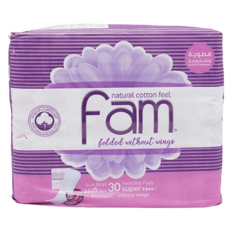 FAM FEMININE PADS SUPER WITHOUT WINGS  X30