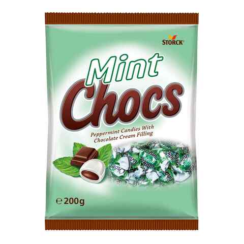 Storck Mint Chocs Peppermint Candy With Chocolate Cream Filling 200g