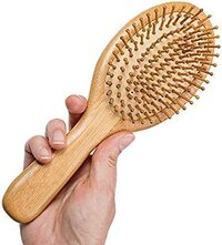 Huachi Wet Hair Brush Bamboo Detangling Brush Natural Wooden Paddle Organic Brush For Women Men Kids Scalp Massage Anti-Static, Reducing Hair Breakage Adding Shine