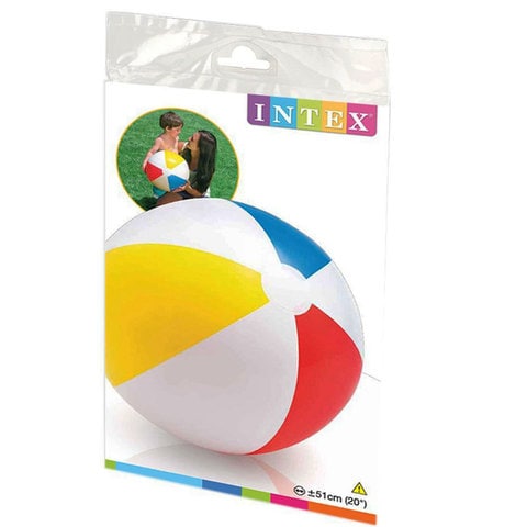 Intex Glossy Panel Inflatable Beach Ball IT59020 White 51cm