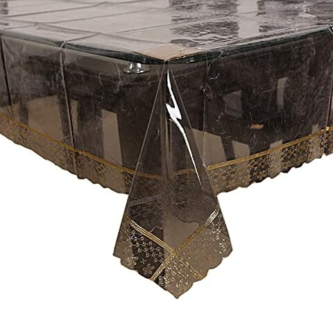 Buy Kuber Industries Plain Design PVC 4 Seater Centre Table Cover - Transparent in UAE