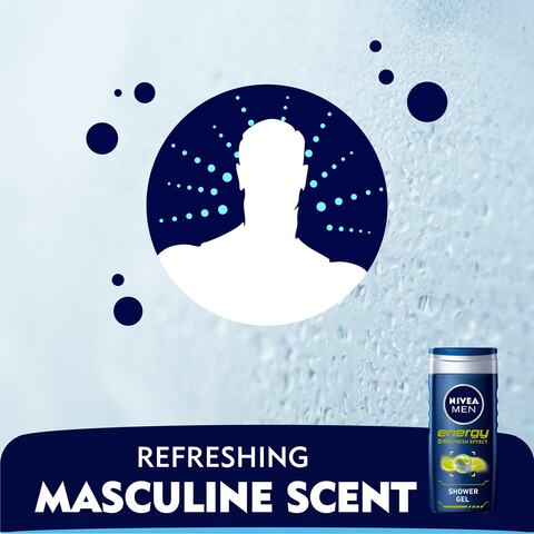 NIVEA MEN 3in1 Shower Gel Body Wash Energy 24h Fresh Masculine Scent 500ml