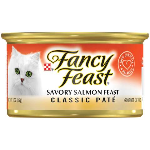 طعام القطط الرطب بالسالمون اللذيذ الكلاسيكي من Purina Fancy Feast (بورينا فانسي فيست) 85 جم