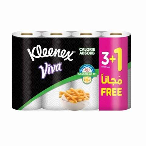 Kleenex Viva Calorie Absorb Kitchen Towel Rolls White 55 Sheets 4 count