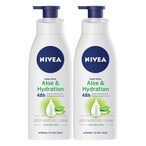 Buy Nivea Aloe  Hydration Body Lotion Aloe Vera Normal to Dry Skin 400mlx2 in UAE