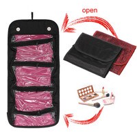 Generic-Women Makeup Bags Waterproof Folding Travel Wash Bag Toiletries Organizer Cosmetic Bag Female Cosmetic Cases Black
