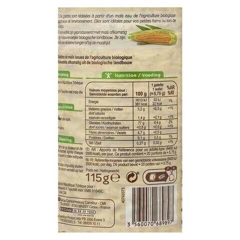 Carrefour Bio Organic Corn Cakes 115g