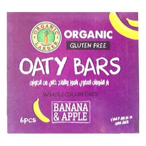 Buy Organic Larder Banana And Apple Wholegrain Oaty Bars 120g in UAE